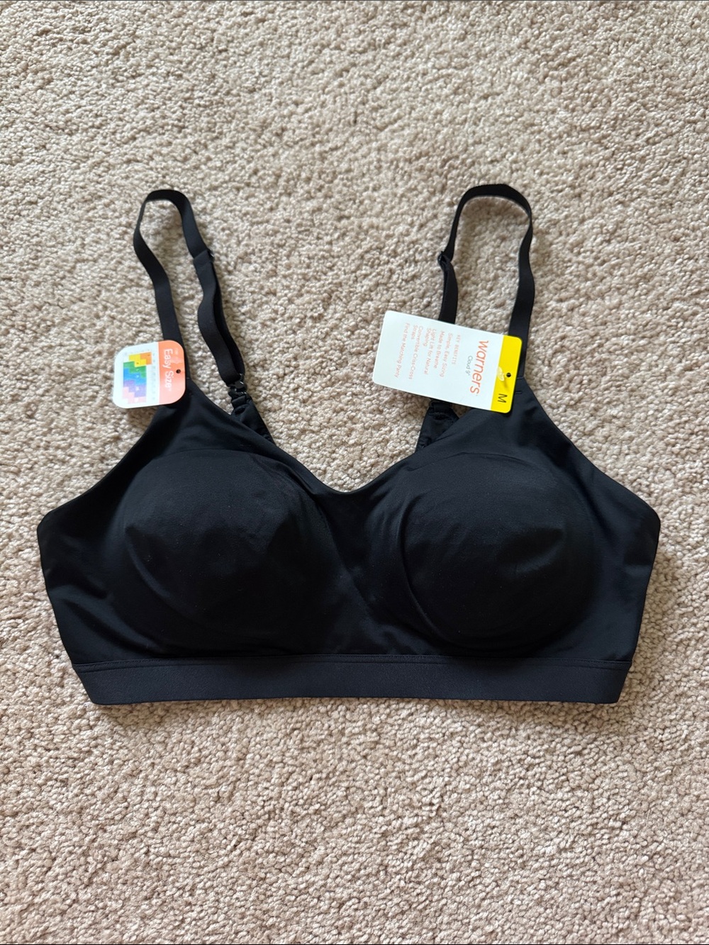 Warner's cloud 9 Black Wireless push up bra M